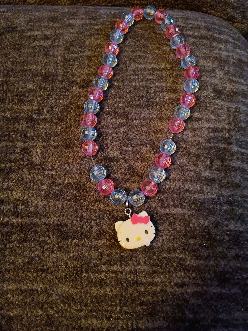 Hello Kitty Pink & Blue Bead Charm Necklace